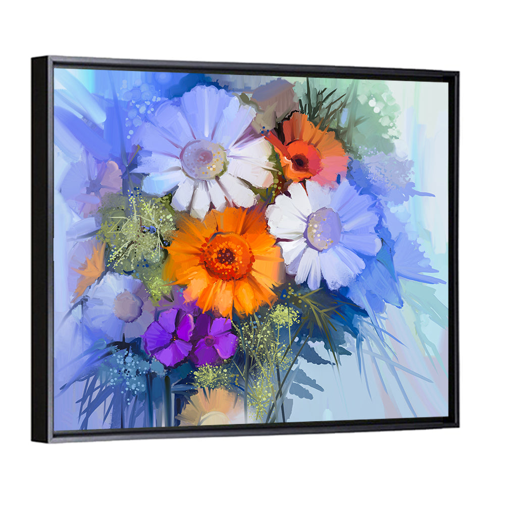 Oil Painted Flowers Wall Art