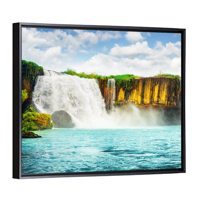 Dray Nur Waterfall Wall Art as a framed canvas