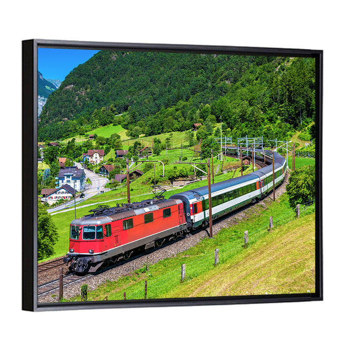 Gotthard Railway Tunnel Wall Art as a framed canvas