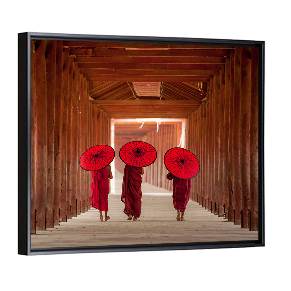 Novice Monk Walking Together Wall Art
