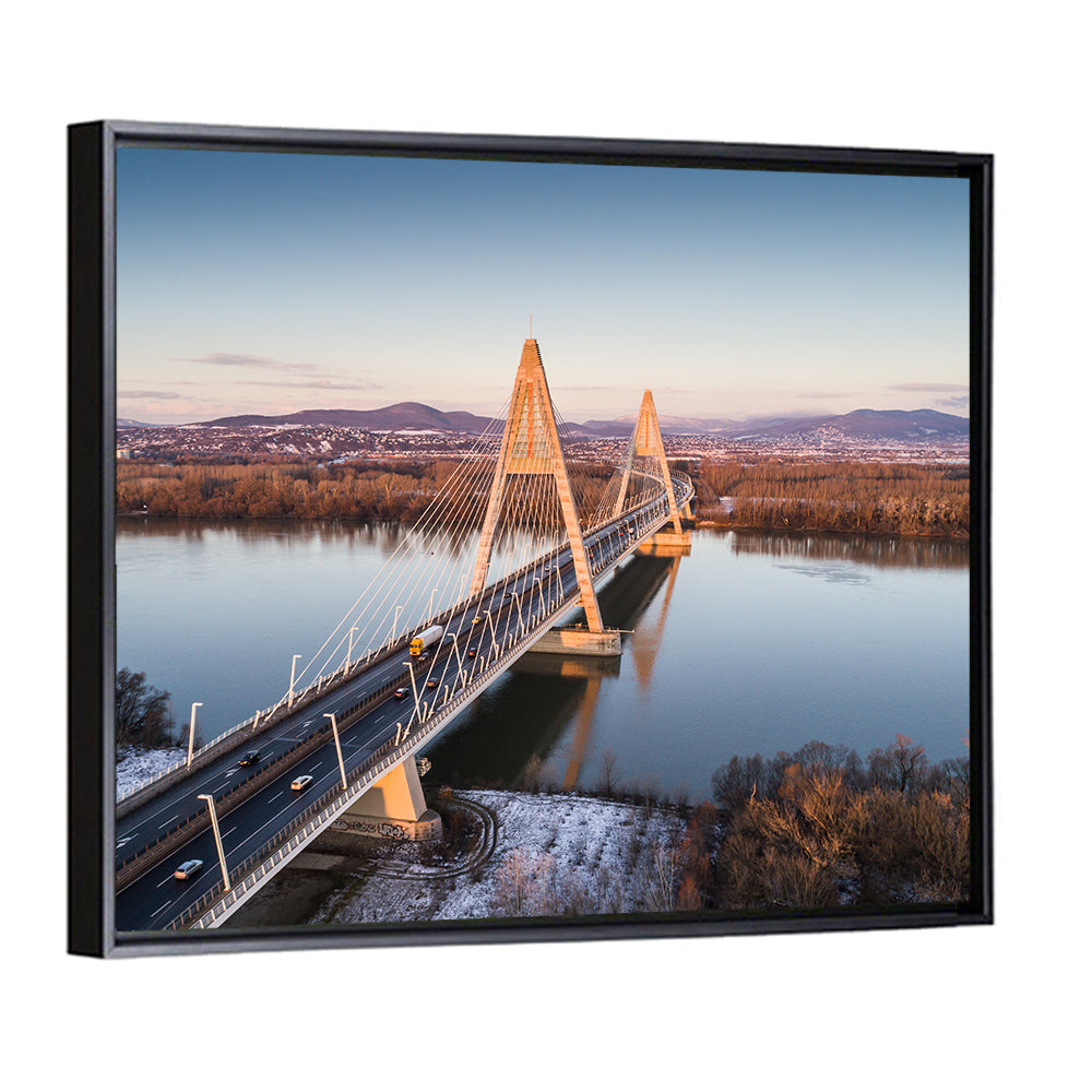 Megyeri Bridge Over The DanubeRiver Wall Art
