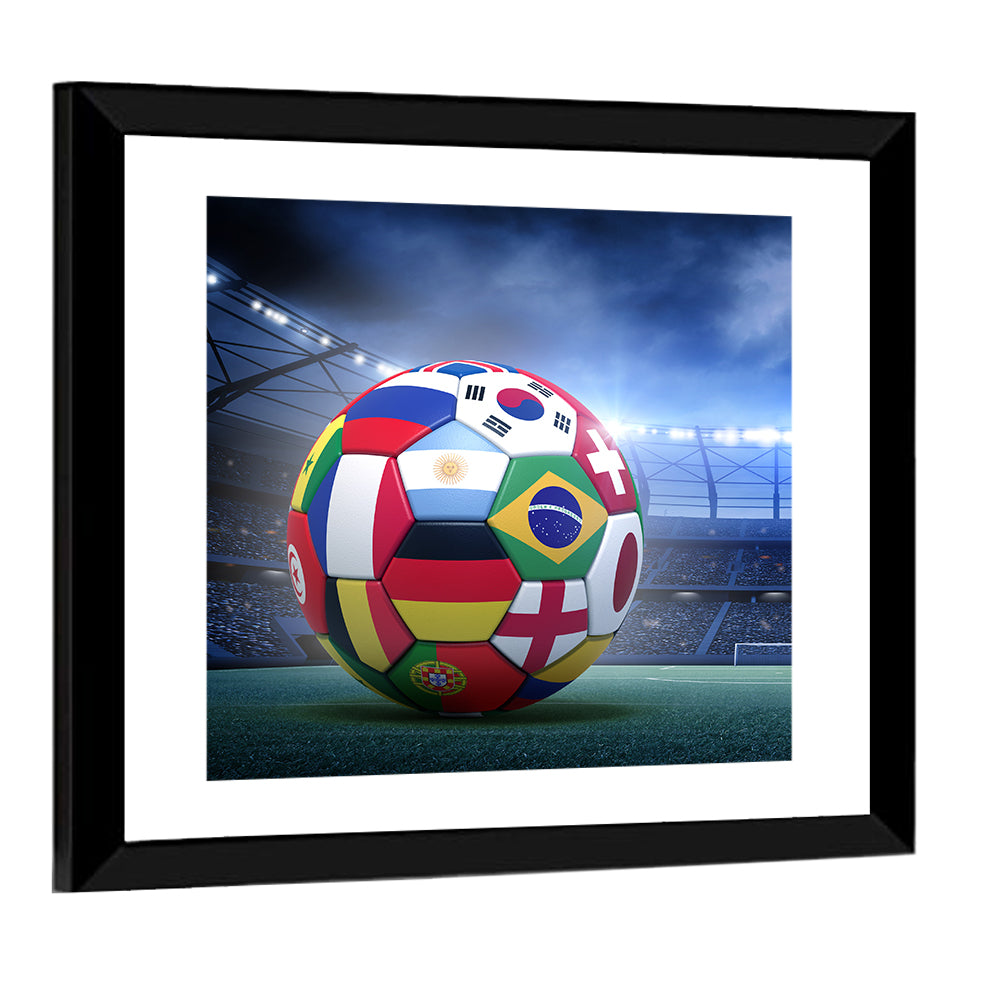 Soccer Ball In Stadium Wall Art