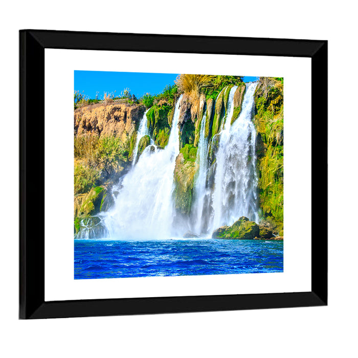 Duden Waterfalls Cliffside, Antalya Wall Art as a framed print