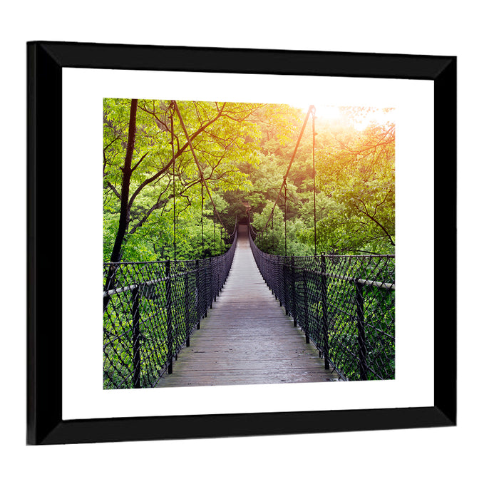 Guilin Jungle Suspension Bridge Wall Art as a framed print