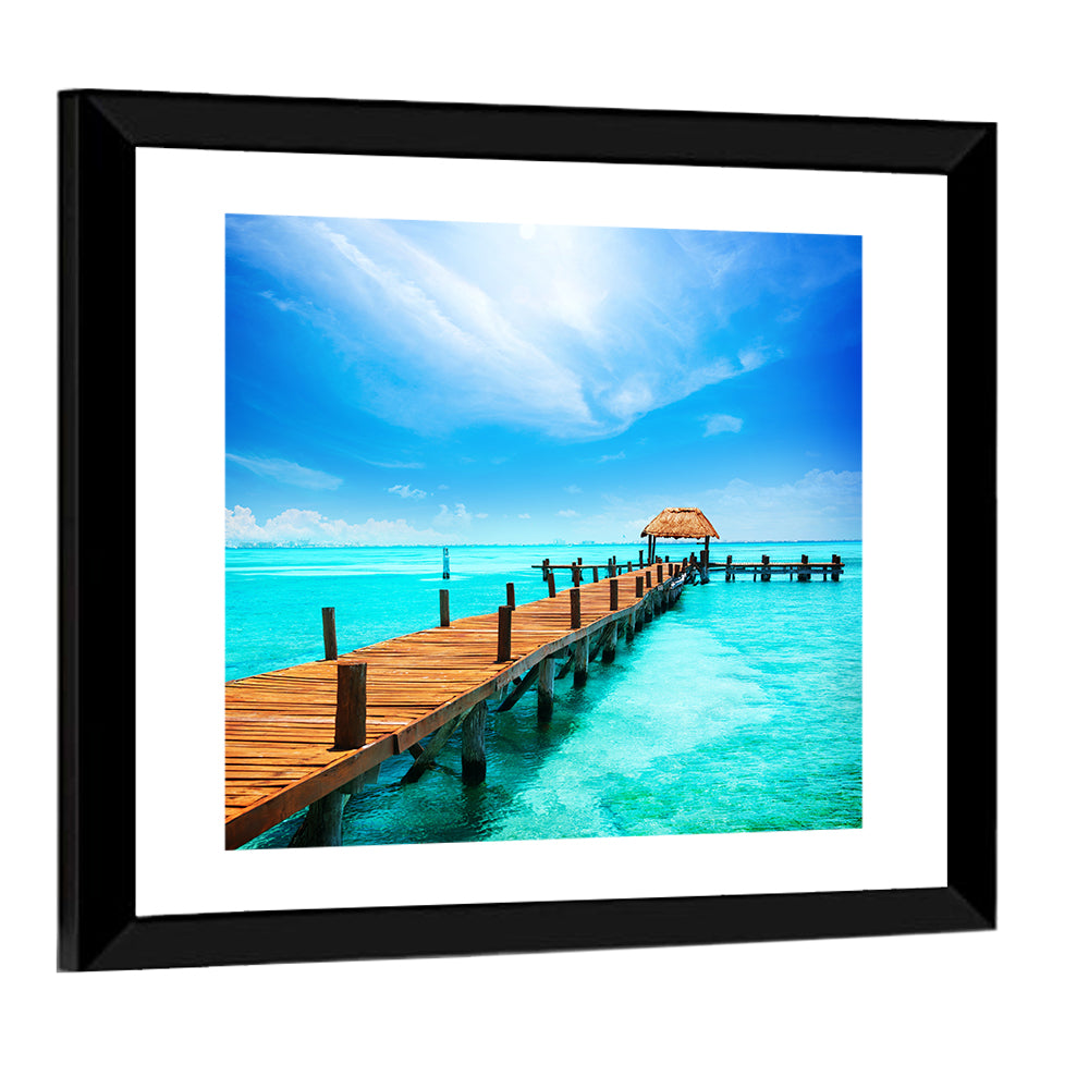 Tropic Paradise Jetty On Isla Mujeres Mexico Wall Art