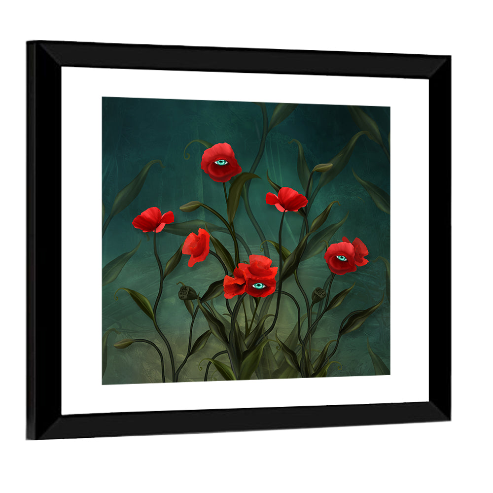 Surreal Poppy Plants Wall Art