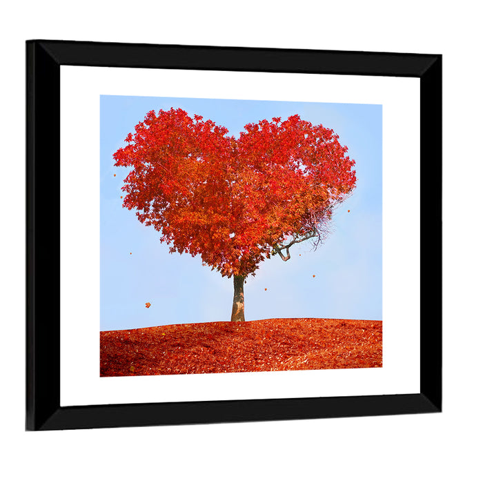 Heart Shaped Tree Wall Art as a framed print