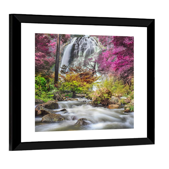 Klonglan Forest Waterfall, Thailand Wall Art as a framed print
