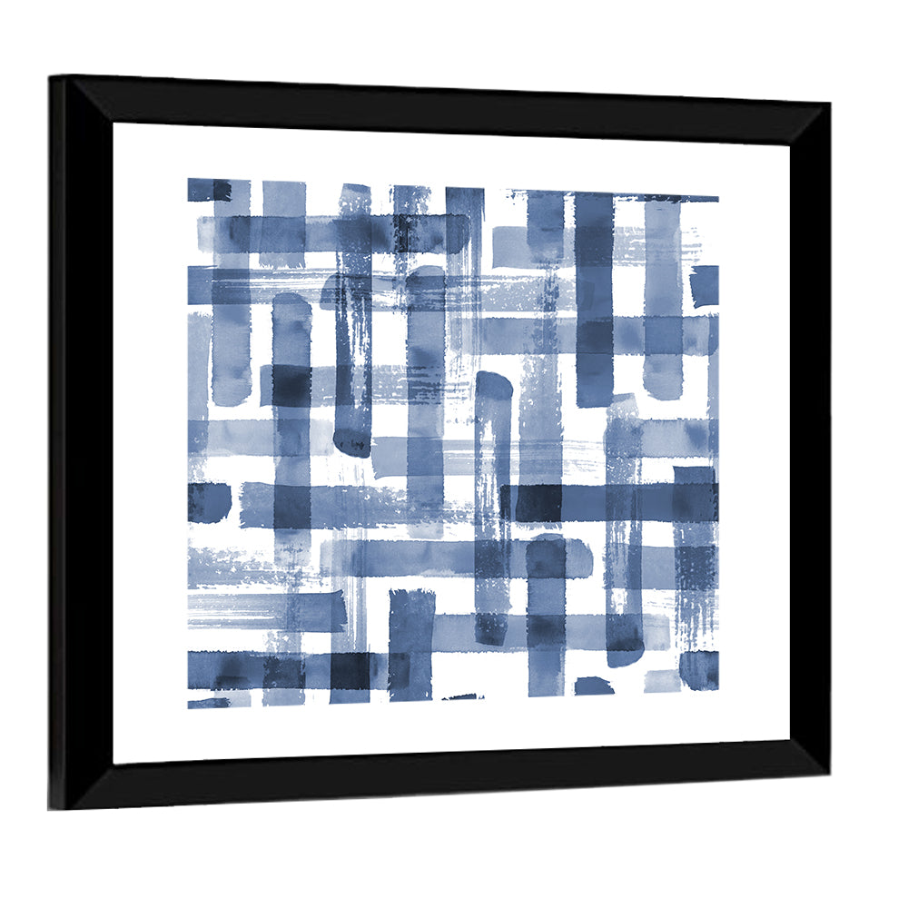 Indigo Brush Strokes Texture Wall Art