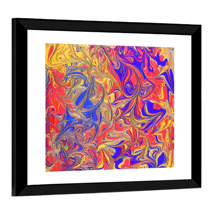 Vibrant Marbled Swirl Abstract Wall Art as a framed print