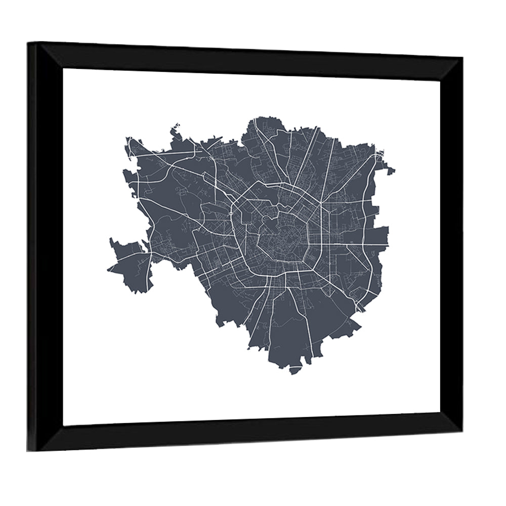 Milan City Map Wall Art