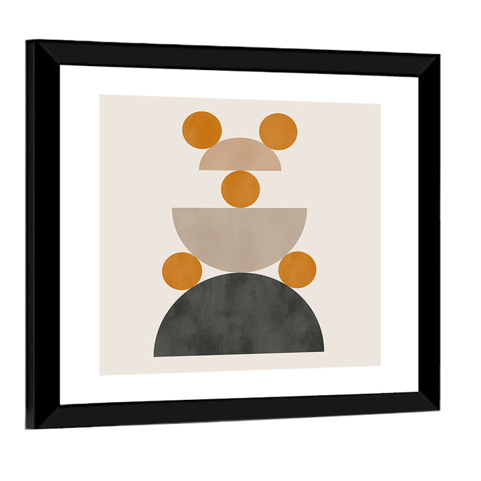 Stacked Geometric Shapes Wall Art as a framed print