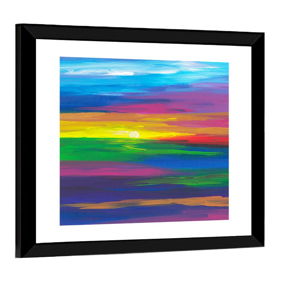 Colorful Sunset Abstract Wall Art