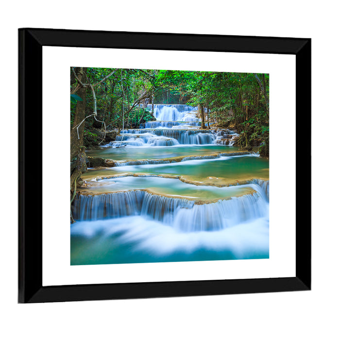 Kanchanaburi Multi-tiered Waterfall Wall Art as a framed print