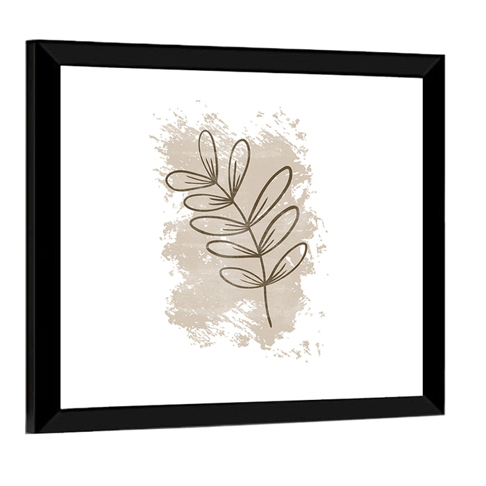 Centered Leaf Study Wall Art as a framed print