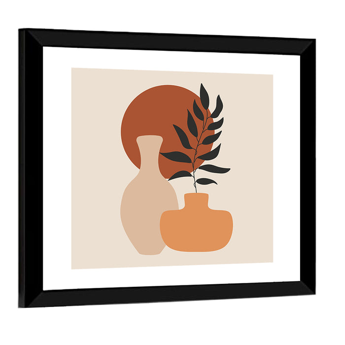 Abstract Botanical Vases Wall Art as a framed print