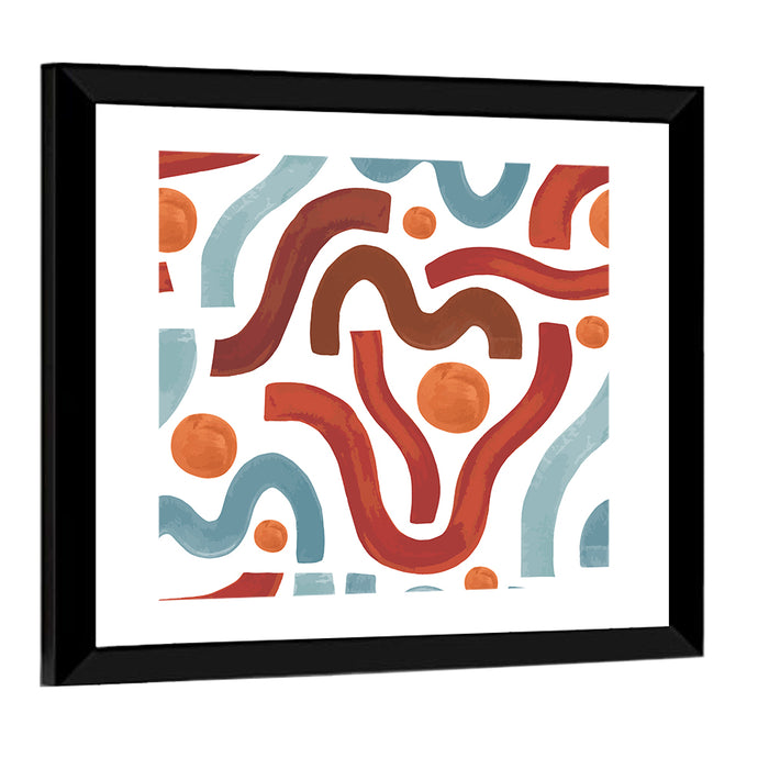 Minimal Watercolor Waves Wall Art as a framed print