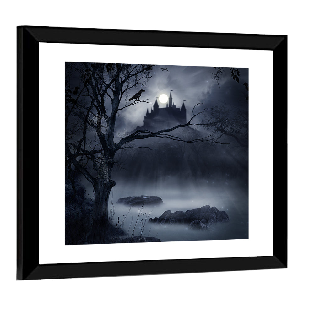 Castle Shadow On A Swamp Wall Art