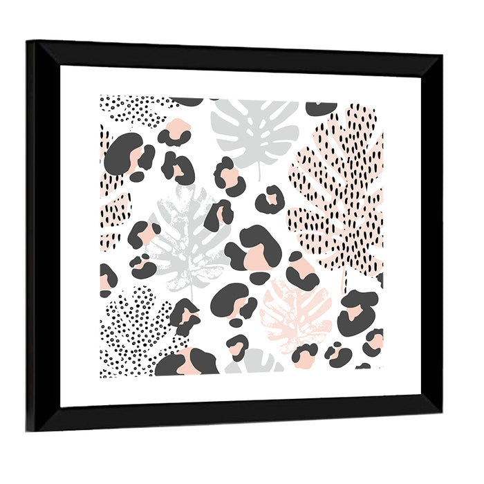 Tropical Leaves Pattern Wall Art as a framed print