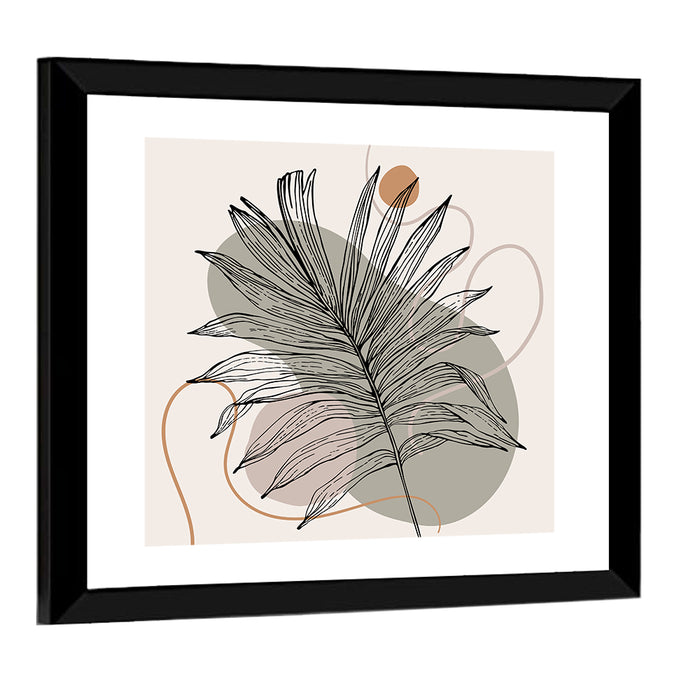 Tropical Palm Leaf Silhouette Wall Art as a framed print