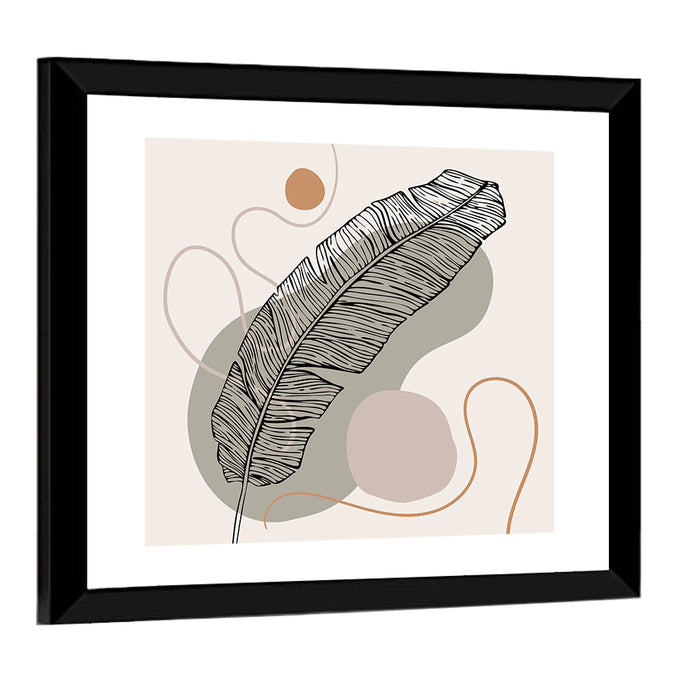 Minimalist Leaf Illustration Wall Art as a framed print