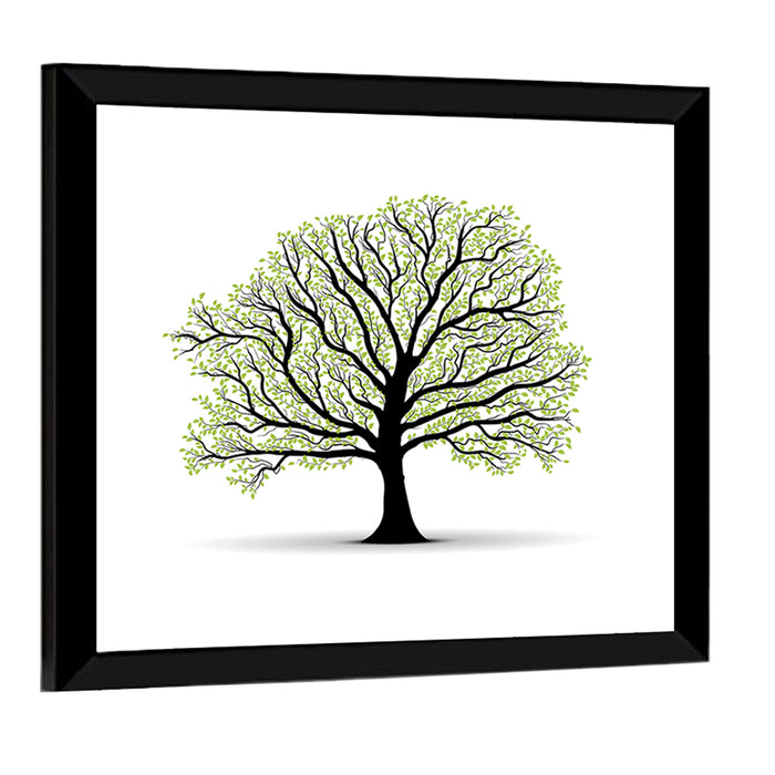 Deciduous Tree Silhouette Wall Art as a framed print