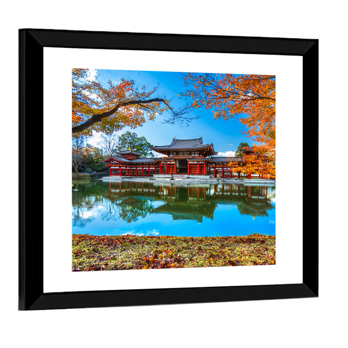 Byodo-in Temple Phoenix Hall Wall Art as a framed print