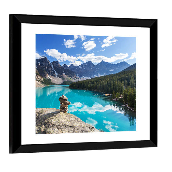 Moraine Lake Reflection Wall Art as a framed print