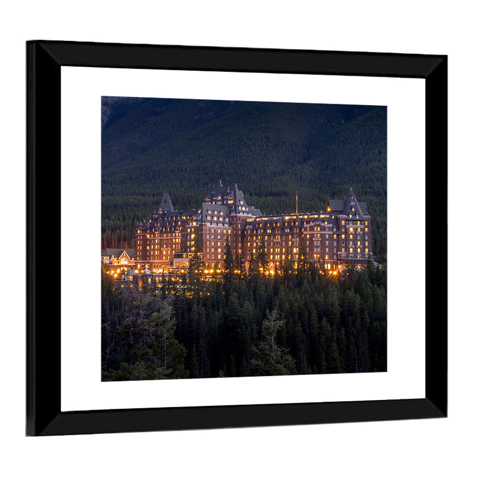 The Banff Springs Hotel At Night Wall Art