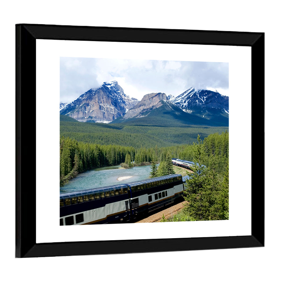 Train In Canadian Rockies Wall Art