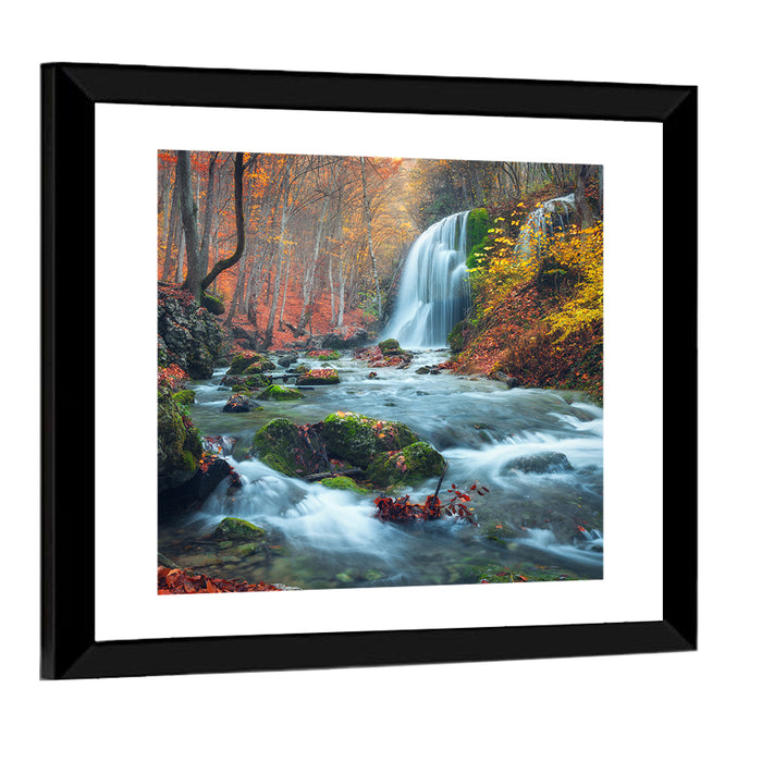 Autumn Silver Stream, Crimea Wall Art as a framed print
