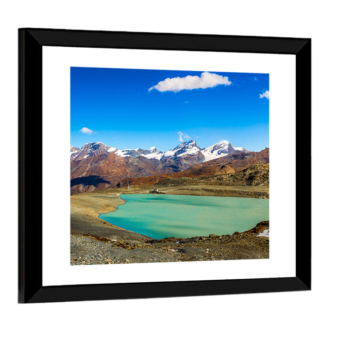 Turquoise Alpine Lake, Switzerland Wall Art as a framed print