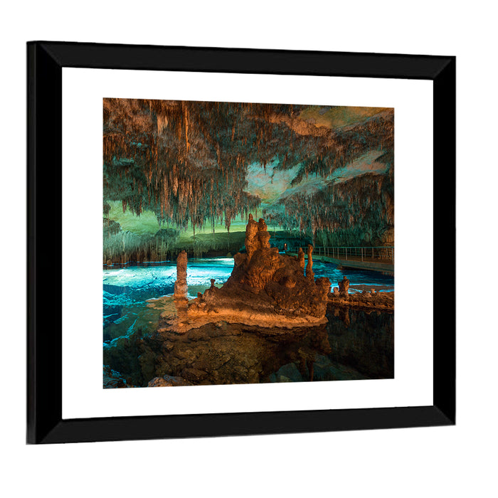 Dragon Caves Blue Lake, Majorca Wall Art as a framed print