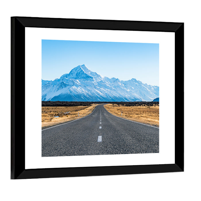 Road to Mount Cook Wall Art as a framed print