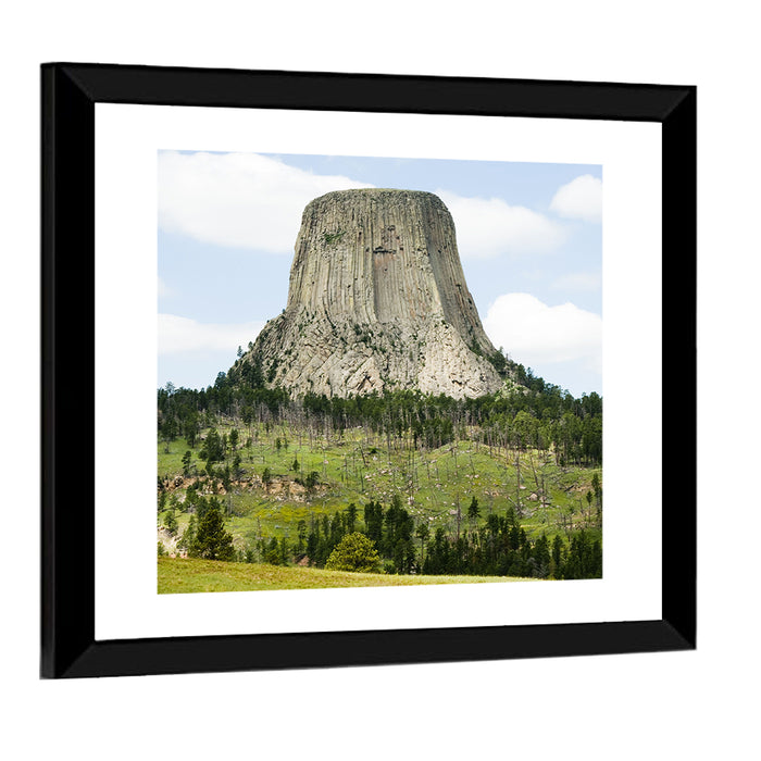 Devils Tower Columnar Monolith Wall Art as a framed print