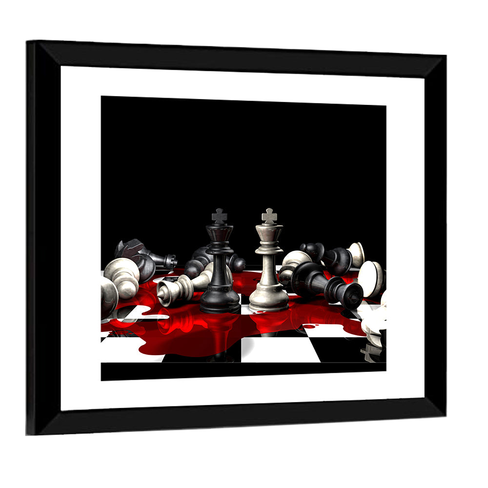 Chess Pieces In Game Wall Art