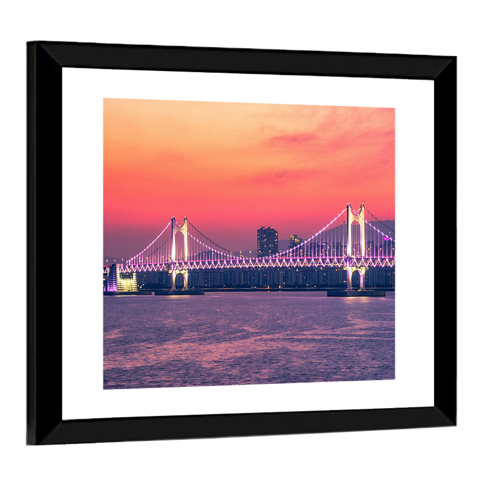 Gwangan Bridge At Night in Busan Wall Art