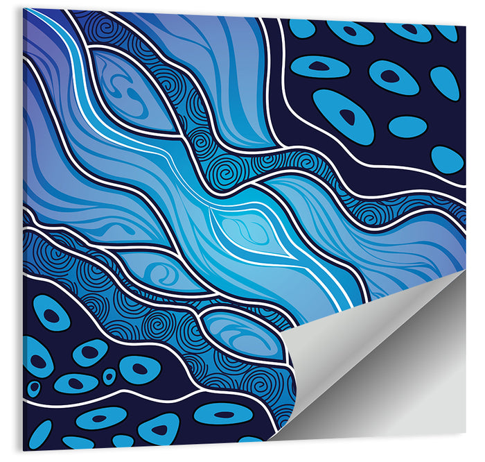 River Flow Vector Painting Wall Art as a poster print