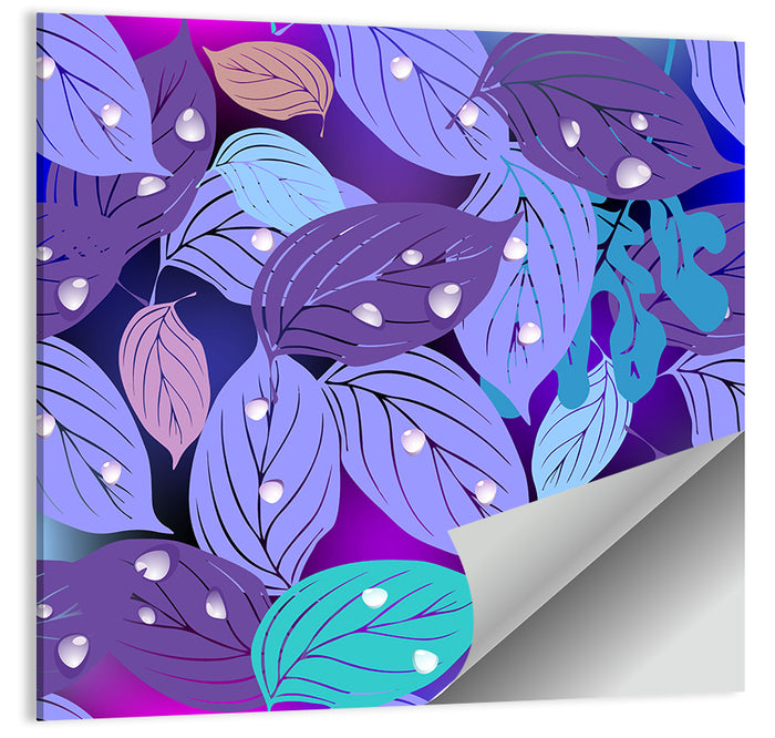 Dewy Leaf Pattern Wall Art as a poster print