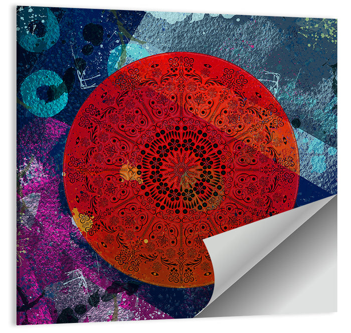 Vibrant Mandala Design Wall Art as a poster print