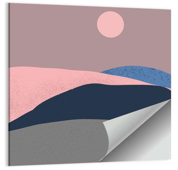Minimal Mountain Dawn Wall Art as a poster print