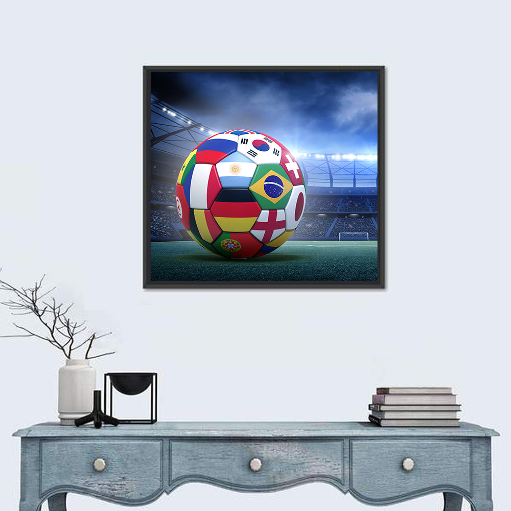 Soccer Ball In Stadium Wall Art