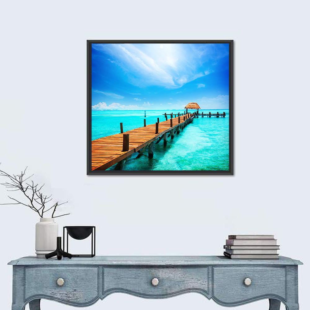 Tropic Paradise Jetty On Isla Mujeres Mexico Wall Art