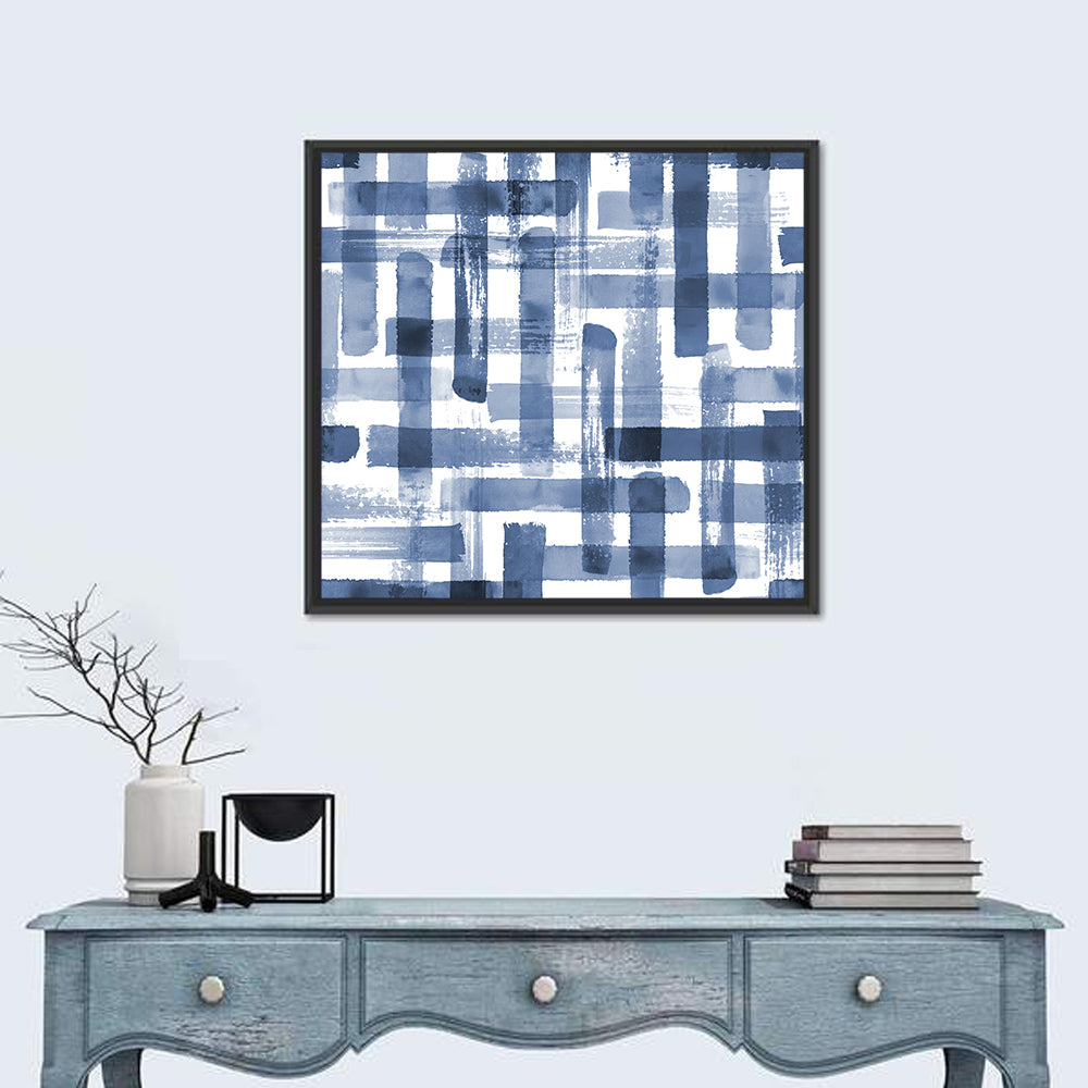 Indigo Brush Strokes Texture Wall Art