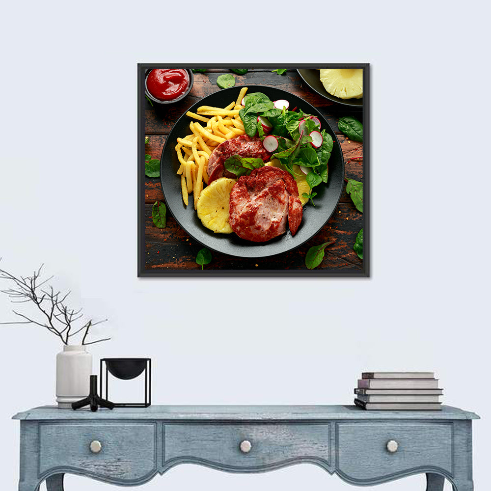 Fried Gammon Steak With Fries Wall Art