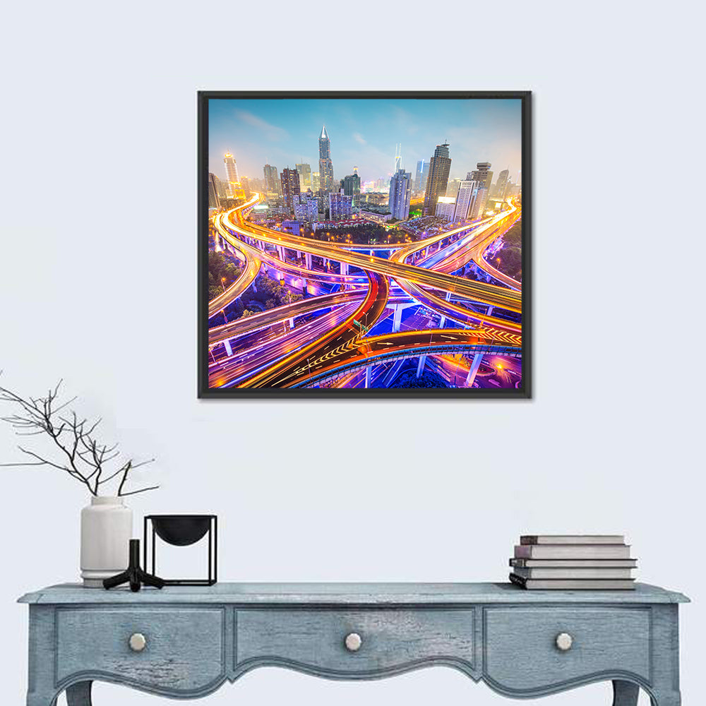 Shanghai Highways Skyline Wall Art