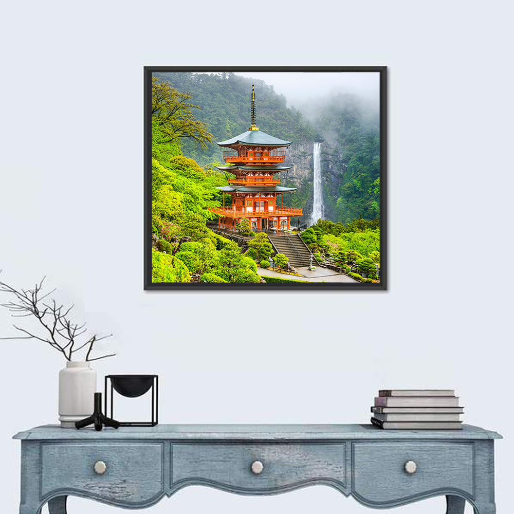Pagoda Of Seigantoji & Nachi No Taki Waterfall Wall Art