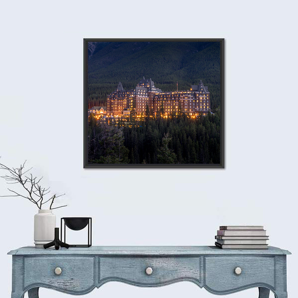 The Banff Springs Hotel At Night Wall Art
