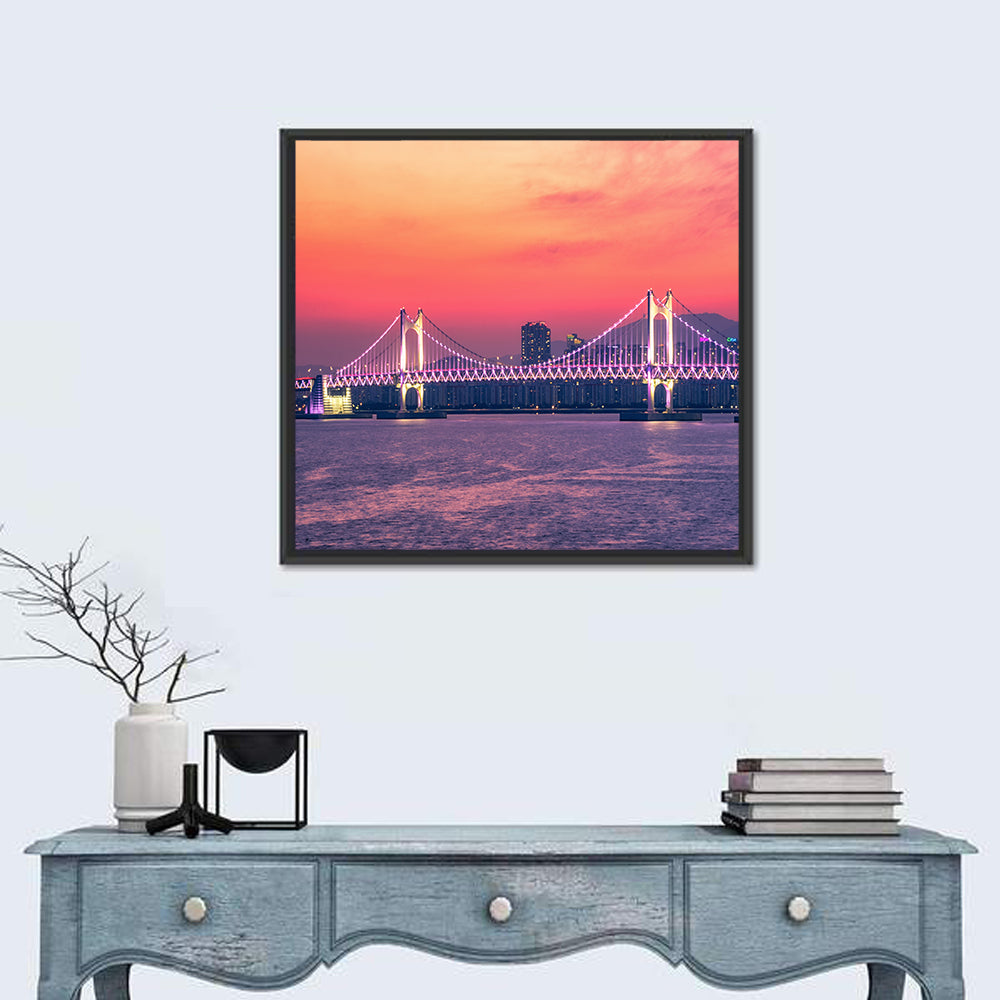 Gwangan Bridge At Night in Busan Wall Art