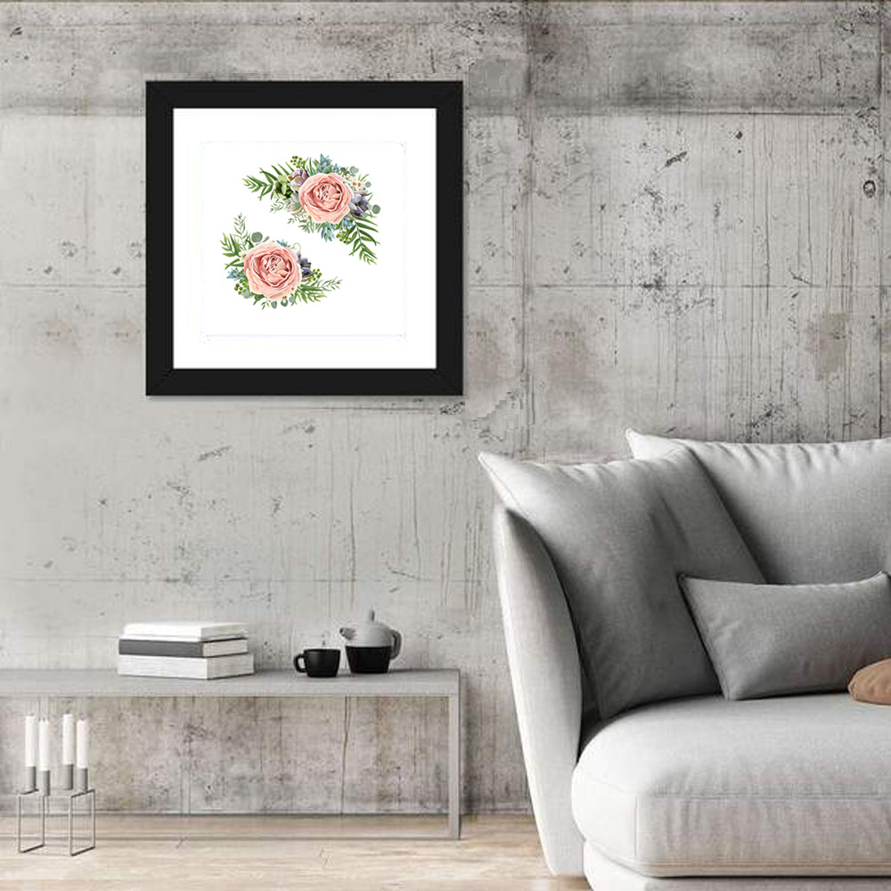 Pink Peach Lavender Rose Wall Art